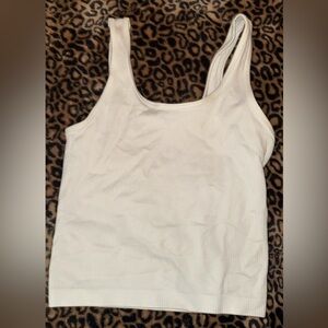 White Ribbed Tank Top